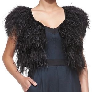 Milly Ostrich Feather Bolero Jacket